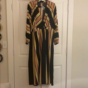 ASOS Striped Wrap Midi Dress